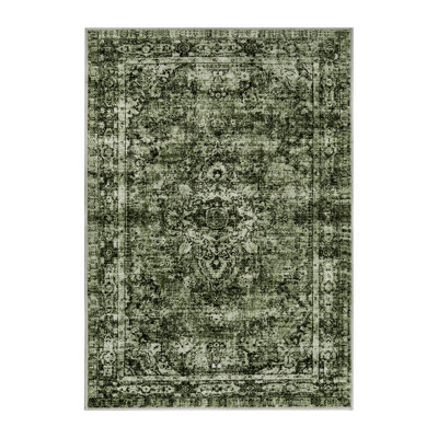 Soft Washable Boho Area Rug for Living Room – Modern Short Pile Vintage Carpet, Durable, Non-Slip – Beige – Large 80x150cm – Germany Specification