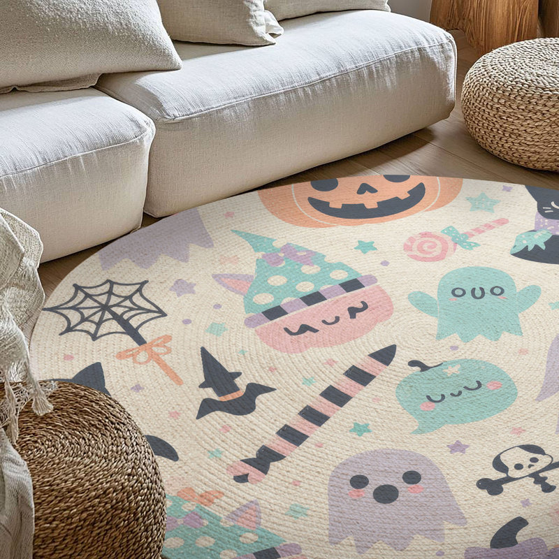 Tapis tressé Soft Phantom Glow, Rond 5 pi