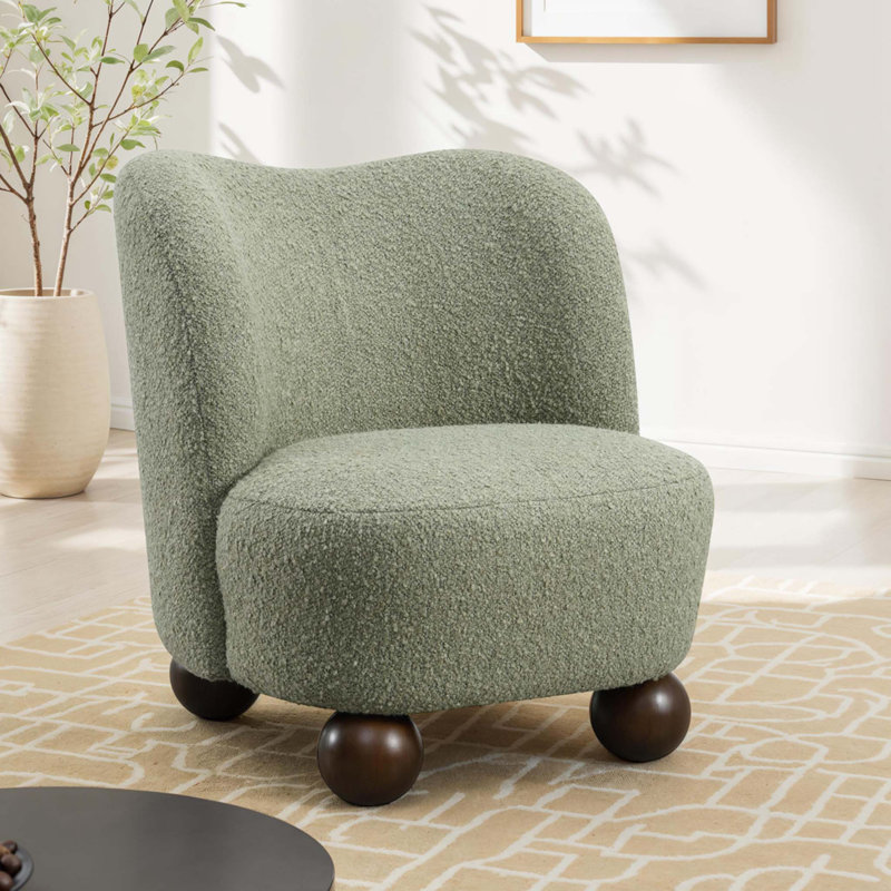 Chaise d'appoint de style contemporain, Brun, Vert