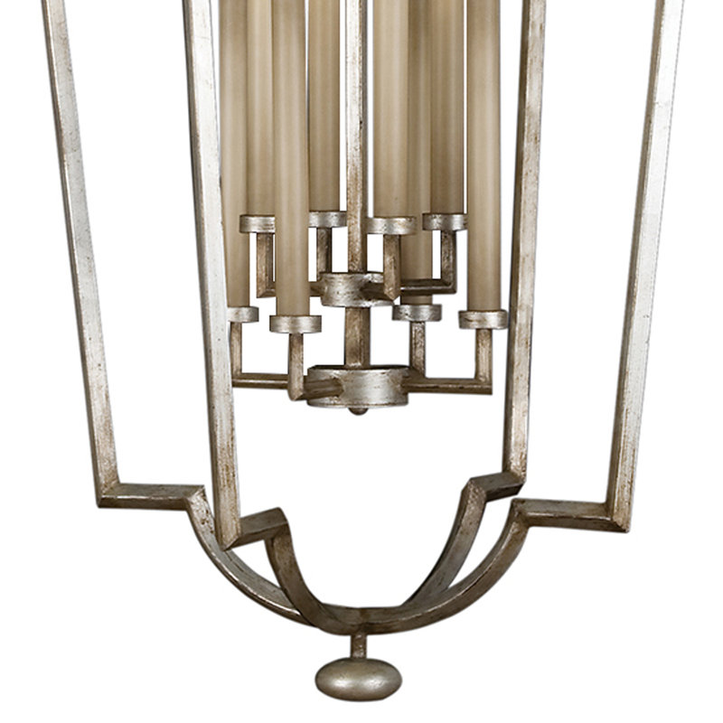 Lustre rond 28 po Allegretto, Feuille d'argent platinée