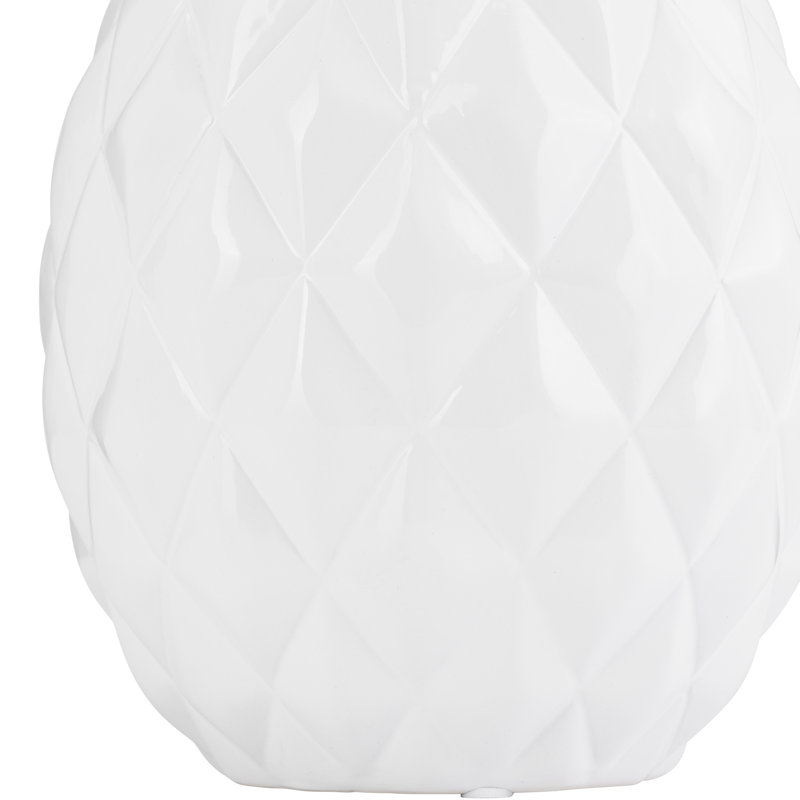 Decorative Object Stoneware Ceramic Pineapple-Inspired Sculpture with Faceted Body and Sculpted Top - Modern Accent Piece for Stylish Contemporary Interiors