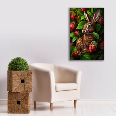 Toile épique «Rabbit Parmi Les Fraises» par Momart