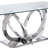 Clear Glass Top & Mirrored Silver Dining Table