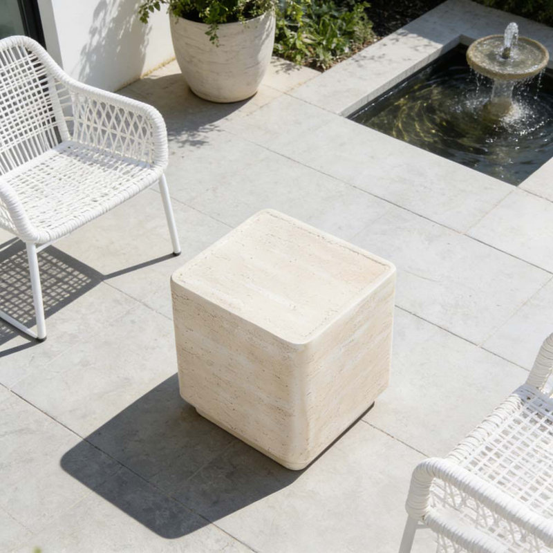 Table d'appoint d'extérieur MGO, beige