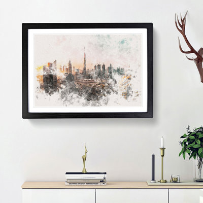 Burj Khalifa Dubai Skyline - Single Picture Frame Painting on MDF