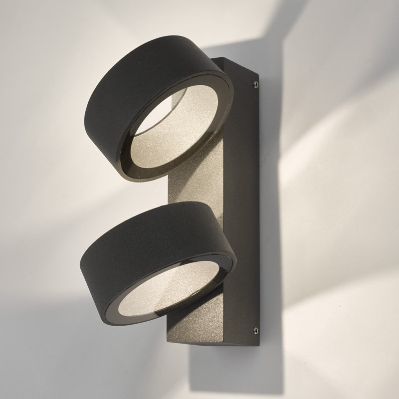 Chrisina Grey 18cm H Integrated LED Outdoor Wall Lantern