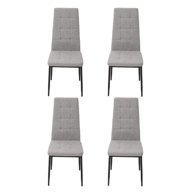 51cm H Linen Upholstered Upholstered Back Side Chair in Gray