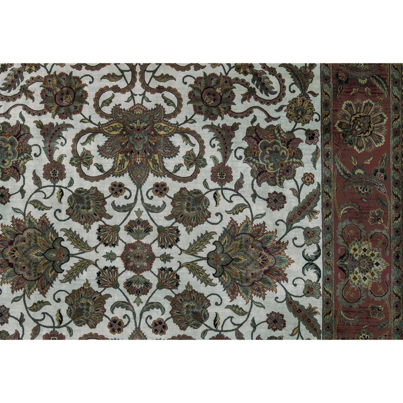 Tapis ivoire et rouille de haute qualité noué à la main Trinity