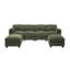 Canapé modulaire 7 pièces en velours côtelé avec repose-pieds (vert)-1038091791-1038091889
