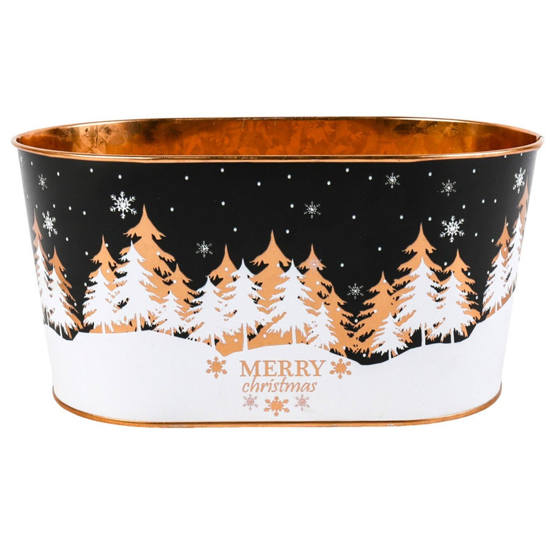 Winter Night With Merry Christmas Text Bucket