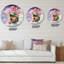 Pink Fresh Abstract Flowers Bouquet - Modern wall clock-60186651