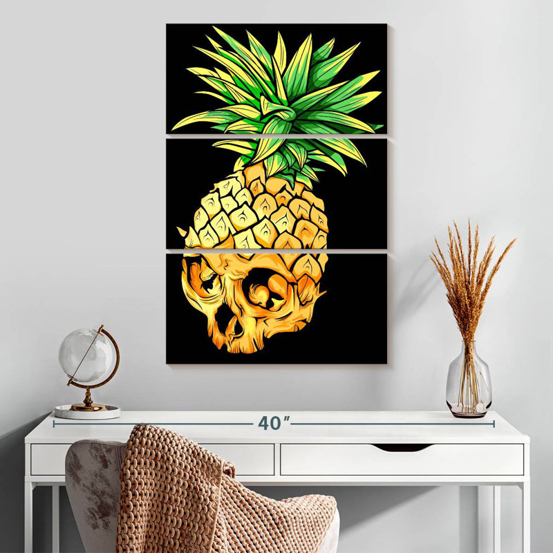 Kerner Pineapple Skull, 32" H x 20" W