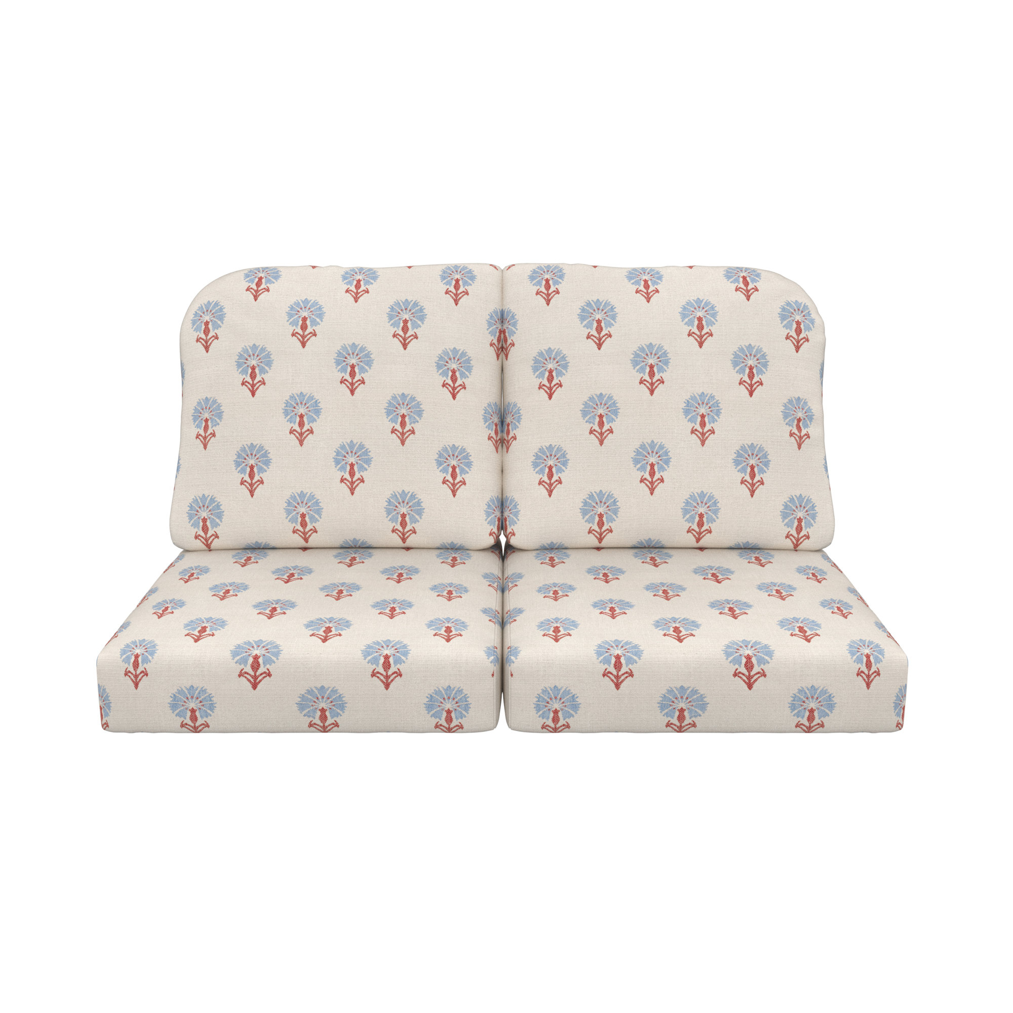 Amala Indoor/Outdoor Sunbrella® Loveseat Cushion, Sunbrella® Mira Bluebell