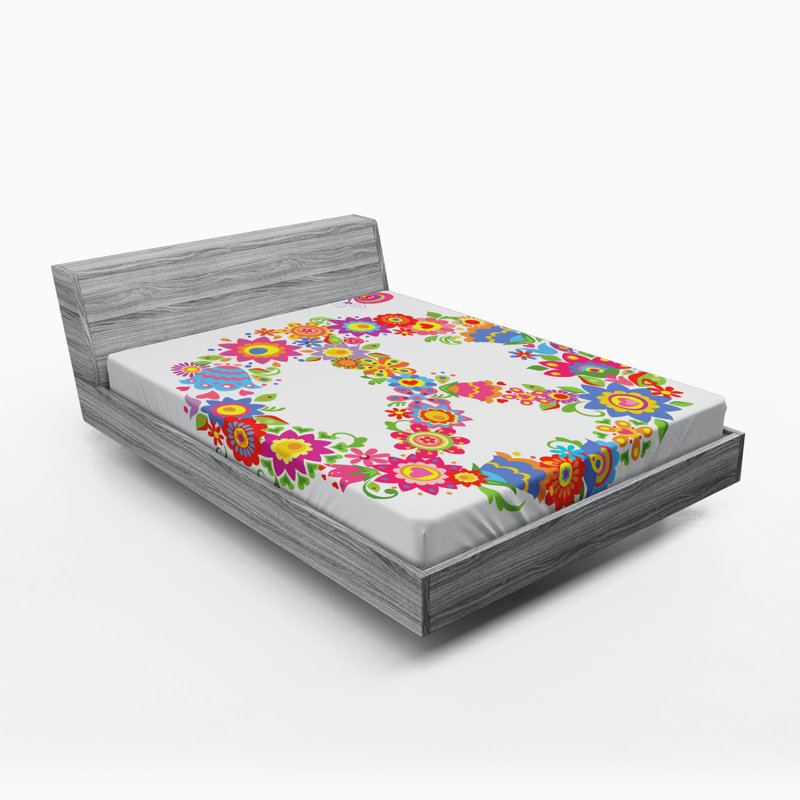 Microfiber Floral Fitted Sheet, Full Fitted Sheet