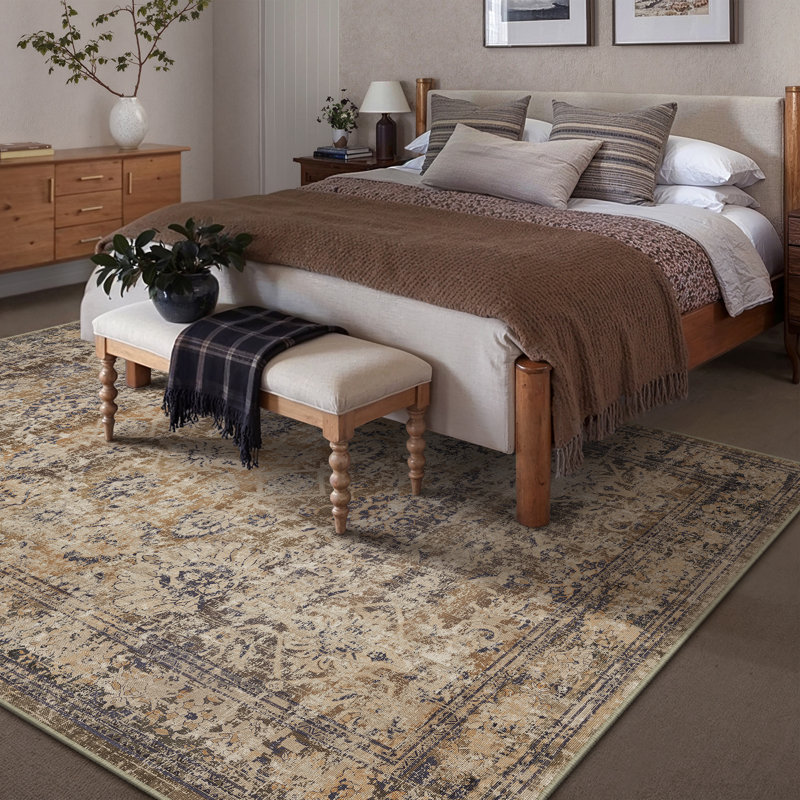 Lillian Brown Vintage Area Rug, Rectangle 3' x 5'