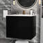 Meuble-lavabo mural moderne flottant noir de 24 po avec lavabo en céramique et tiroir en forme de U, grand rangement pour brosse à dents dentifrice pour garder vos essentiels organisés-898484186-898484188