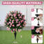 Boule de topiaire artificielle en forme de boule avec fleur rose (ensemble de 2)-923139864