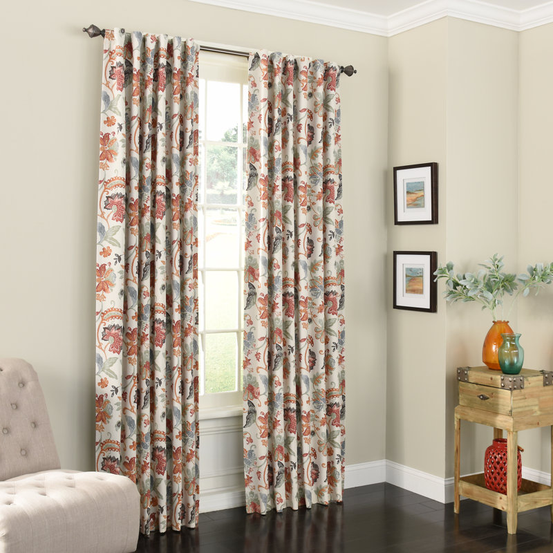 Nina Blackout Curtain Single Panel, Multi, 52"W x 95"L