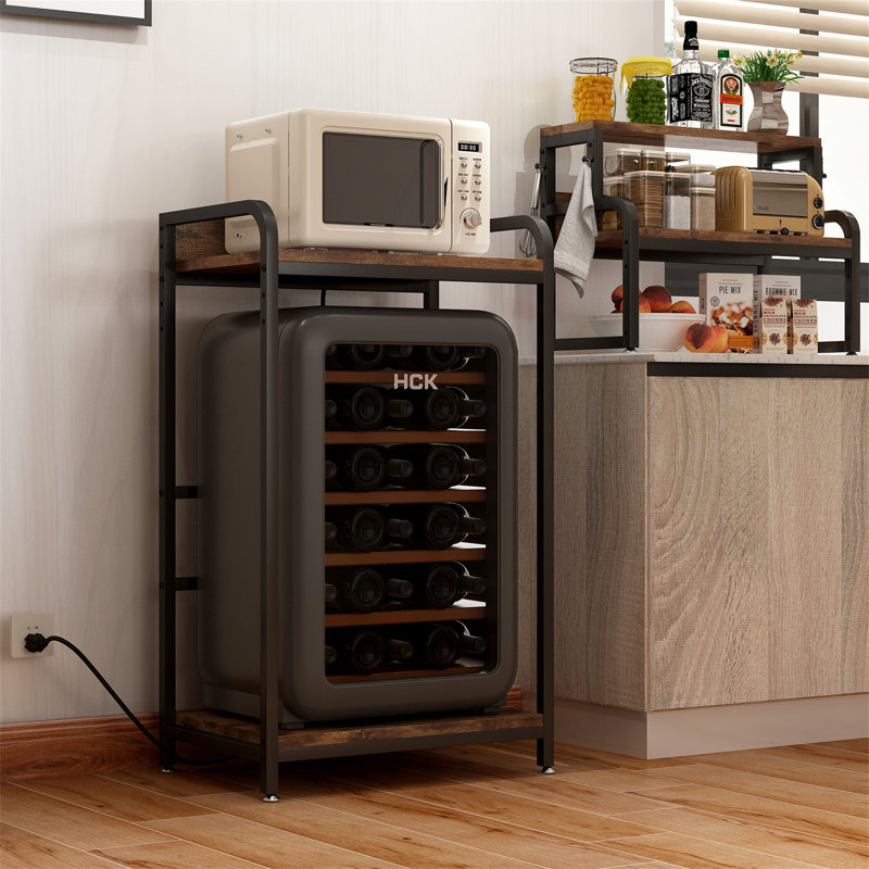 Vintage 4-Tier Mini Fridge Stand With Storage
