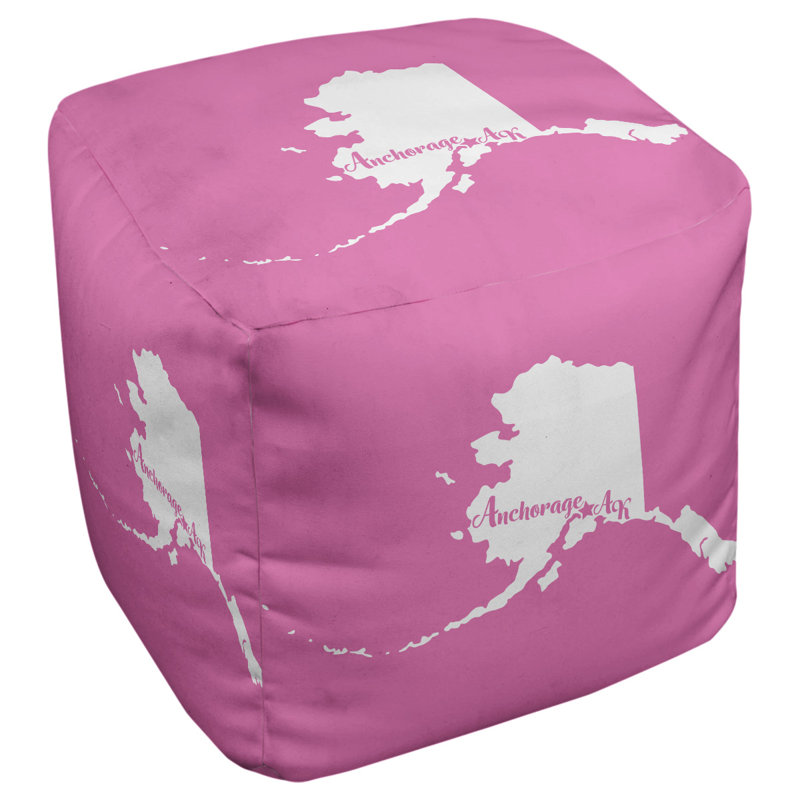 Repose-pieds à cubes alaska ancrage, Rose
