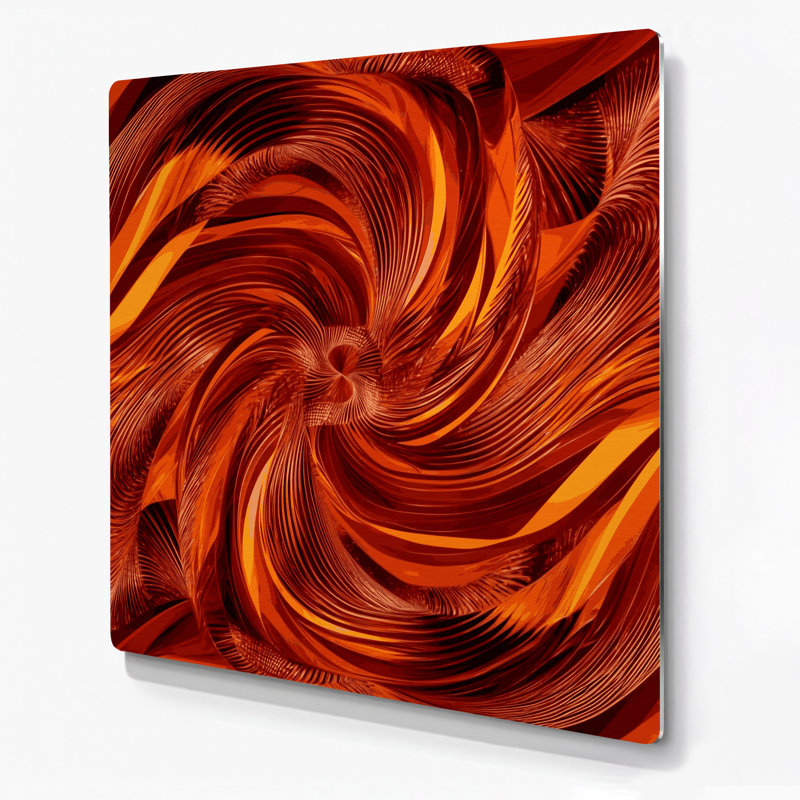 Art mural rouge Op Op 25, H 96 po x l 96 po x P 0,05 po