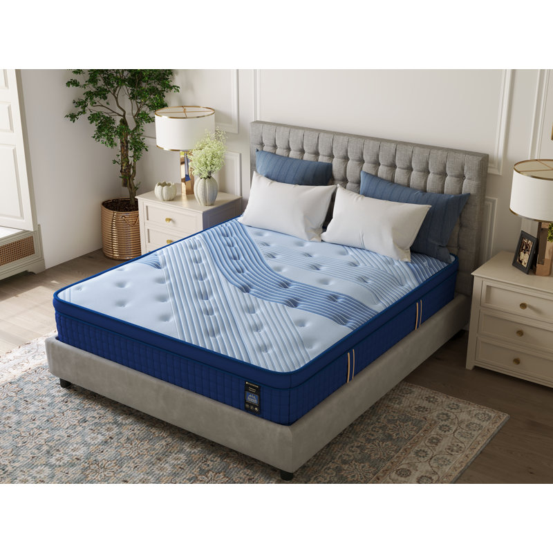 12" Medium-Plush Gel-Infused Hybrid Mattress-Combine Ice Silk And Tencel Fabric Cover & Pressure-Relief, Twin, 12"