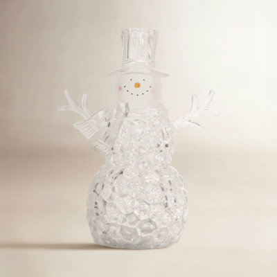 2-Piece Lighted Snowman Snow Globe Set