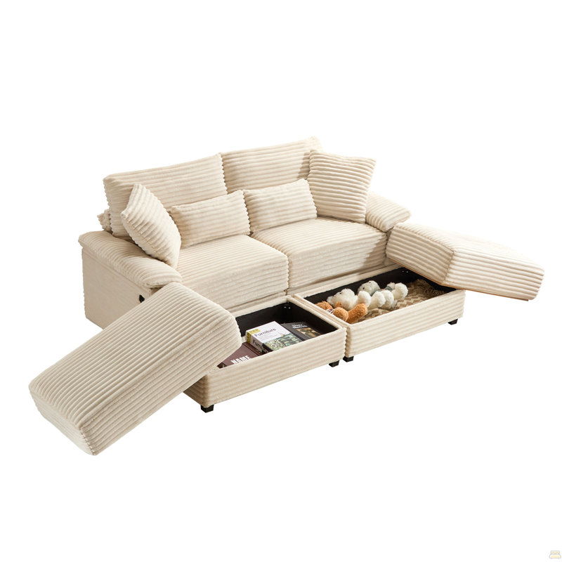 Ensemble de chaise longue double avec repose-pieds réversible