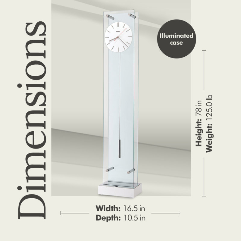 Echo II 78'' Glass Floor Clock