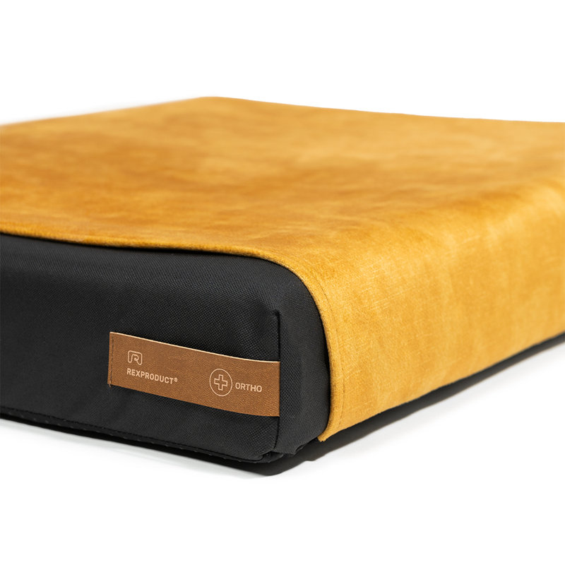 Orthopedic Polyester Pet Bed, 8cm H x 90cm W x 110cm D, Yellow