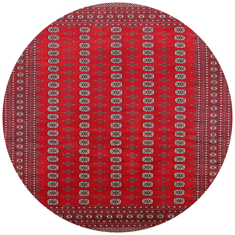 Tapis oriental rouge Rinu, Rond 4 pi