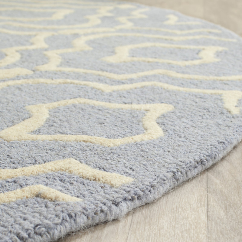 Cannen Hand Tufted Wool Geometric Rug, Round 6'