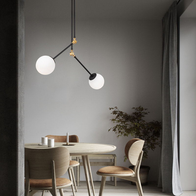 Luminaire suspendu moderne sphère 2 lumières Cobblefield