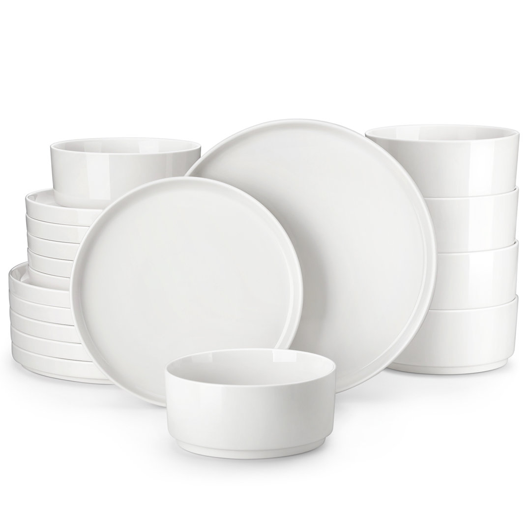 18 Piece Porcelain China Dinnerware Set - Service for 6