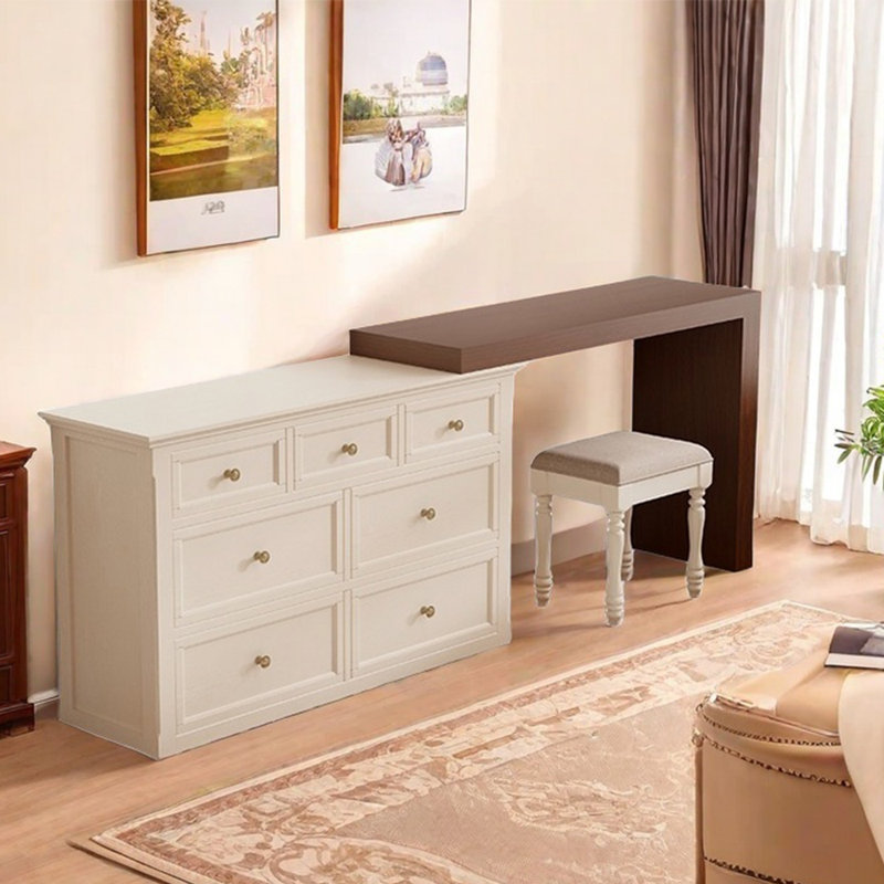 Solid wood retro style multi-functional dresser