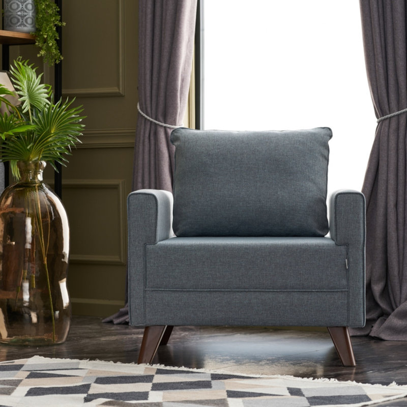 Fauteuil l 32,28 po, Polyester bleu