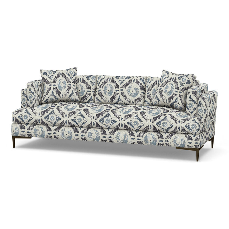 Aiden Upholstered 90.5'' Sofa, Antique Bronze, Perigold Wittstock Indigo