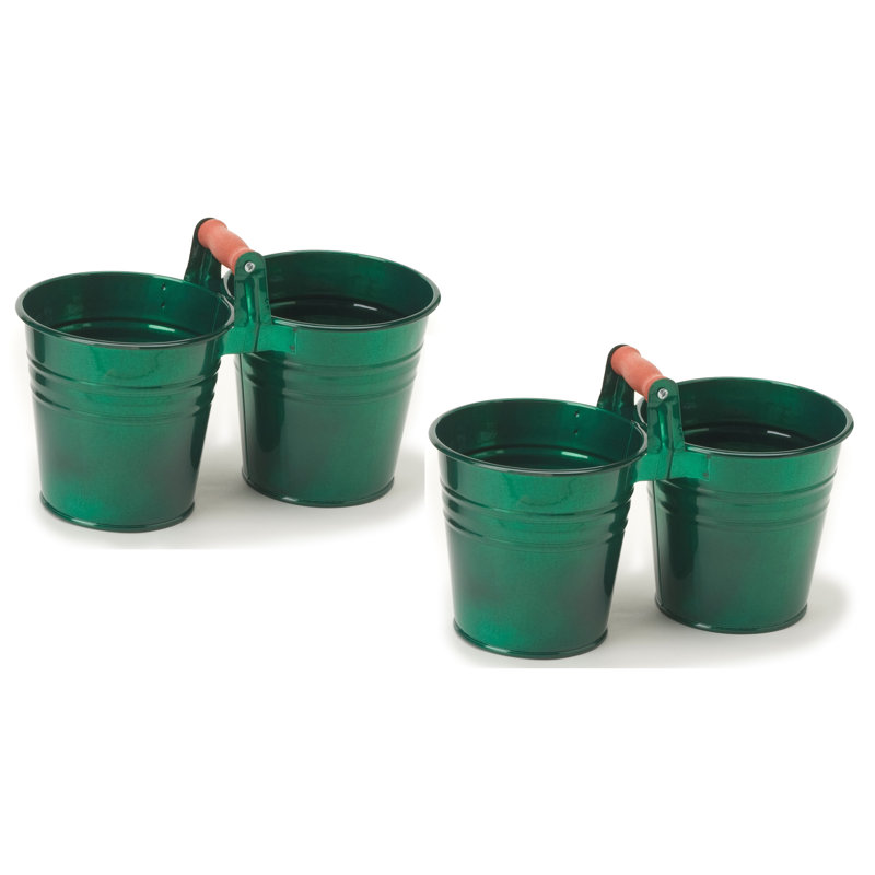 Kilroot Metal Pot Planter, Glazed Green, 2