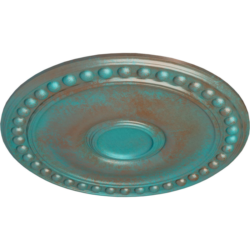Endurathane Bailey Ceiling Medallion, 18 1/8"OD x 3/4"P (Fits Canopies up to 4"), Hand-Painted Flash Blue Finish