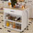80-Inch Expandable Kitchen Island Dining Table Solid Wood Grain Countertop Power Outlet Mobile Storage Cart Cabinet -365527526