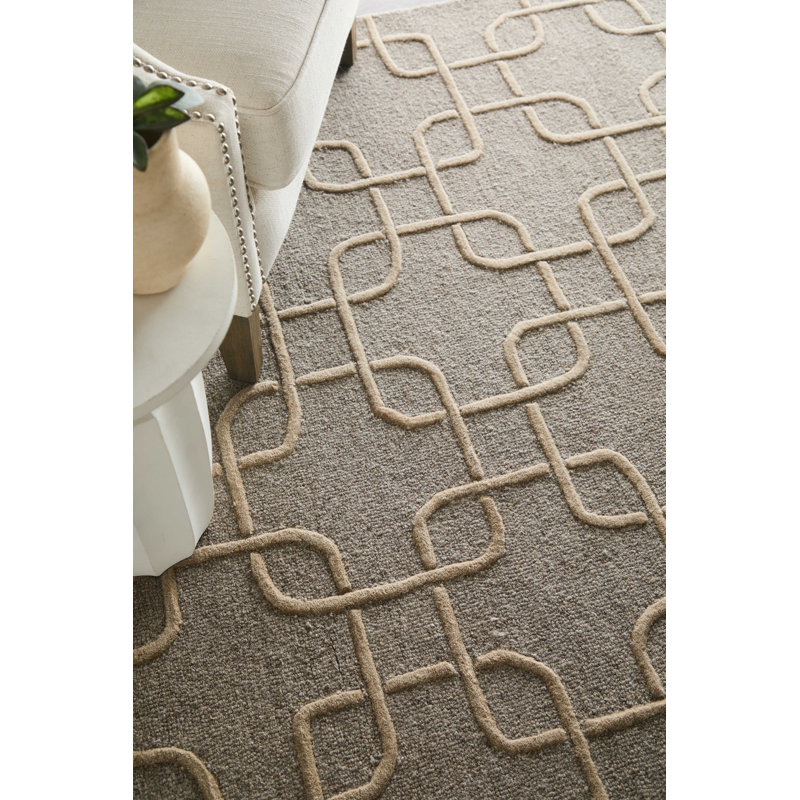 Kimball Transitional Trellis & Lattice Gray Area Rug, Square 1'6"