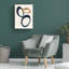 «Abstract Blue 2 Gold 1 Circles 3», reproduction sur toile-90711727