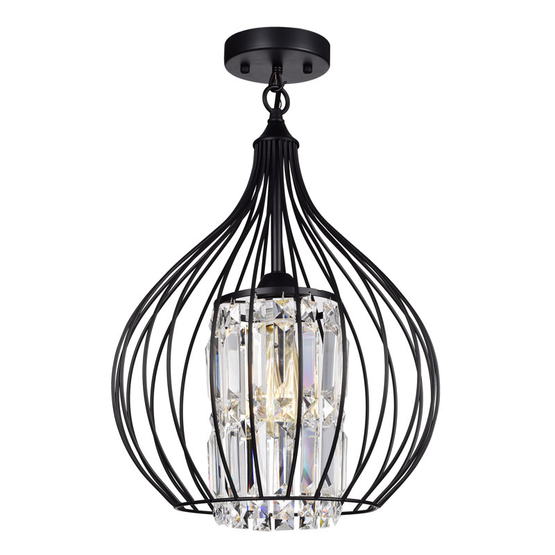 Dan Crystal Semi Flush Mount