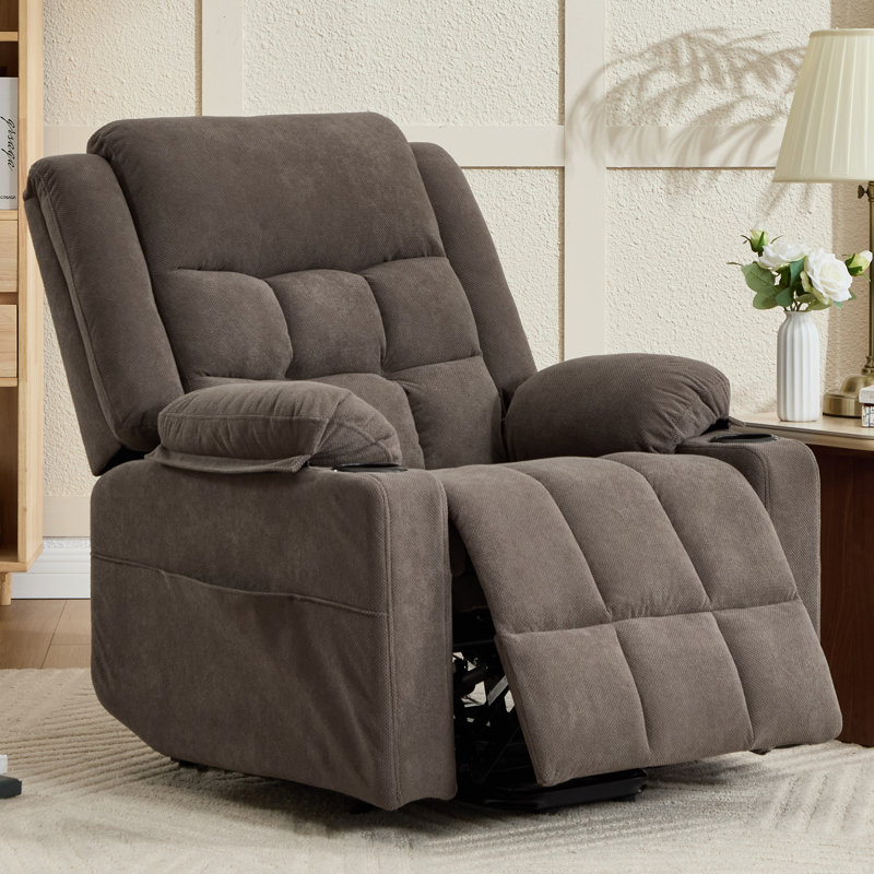 Fauteuil inclinable Power Lift avec massage et chaleur pour les personnes âgées, Brun