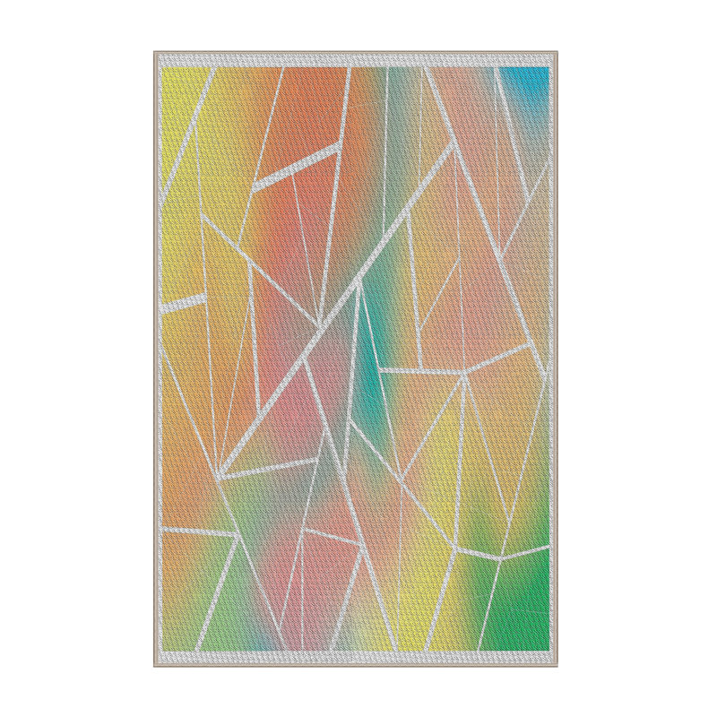 Tapis décoratif géométrique rouge Raulston, Rectangle 2 pi x 4 pi