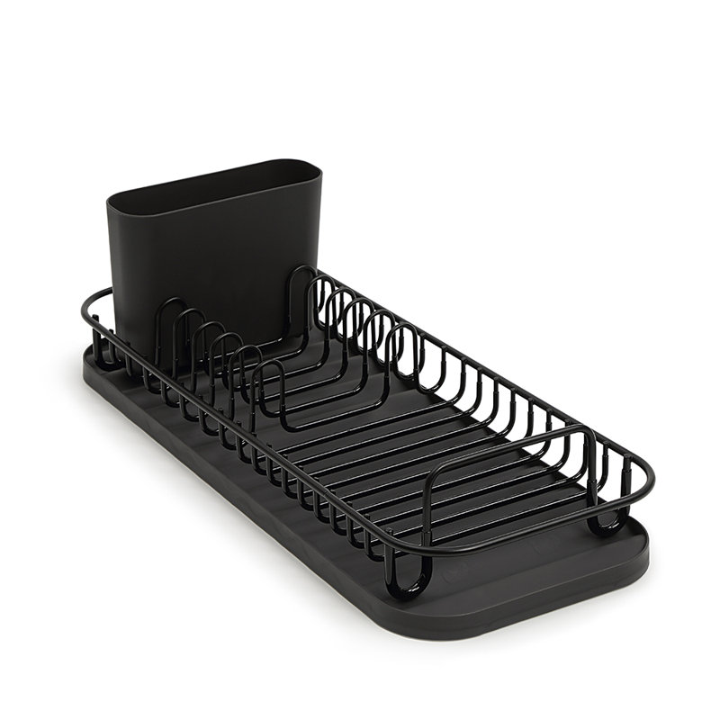 Égouttoir à vaisselle 304 en acier inoxydable 304 avec porte-ustensiles et plateau de drainage amovible Neverrust, Black