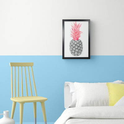 Black And Pink Pineapple Abstract - Print