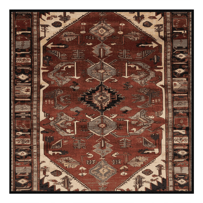 Tapis brun lavable à la machine, Carré 5 pi