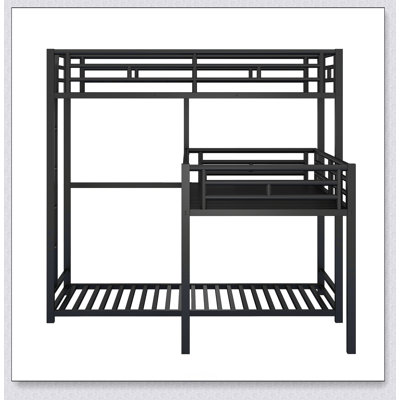 L-Shaped Metal Triple Bunk Bed