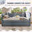 Linen Upholstered Gingham Daybed With Trundle, Usb Charging Port & Wave-shaped Design, No Box Spring Needed-372022684